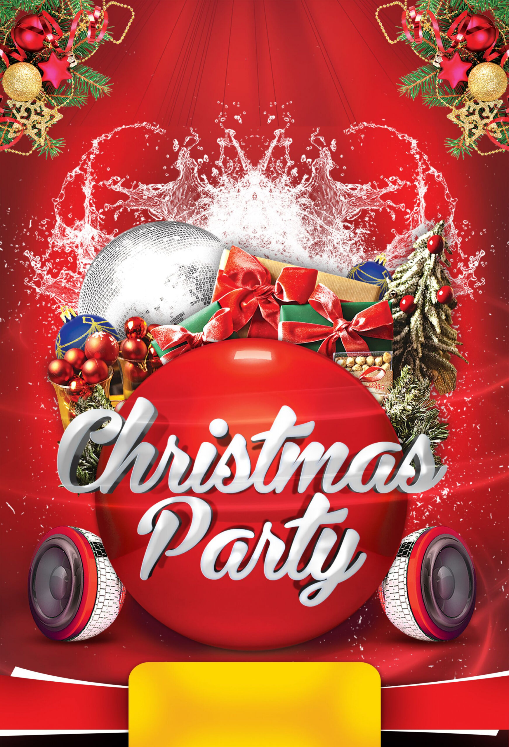 Free Christmas, Tree, Red Background Images, Christmas Party