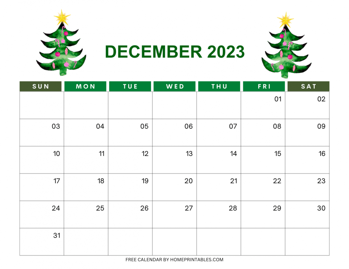 Free Printable December  Calendar Templates for Instant Download!