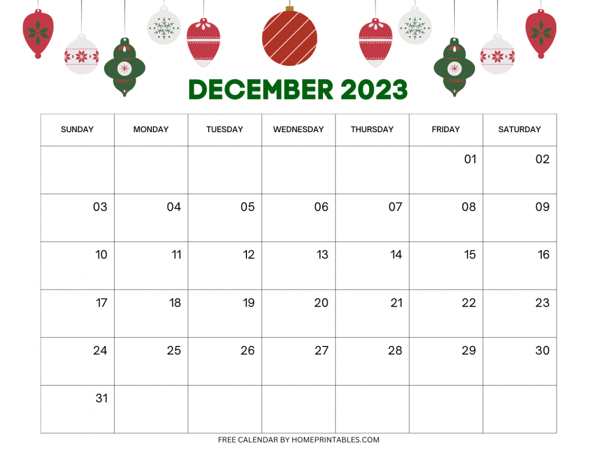 Free Printable December  Calendar Templates for Instant Download!