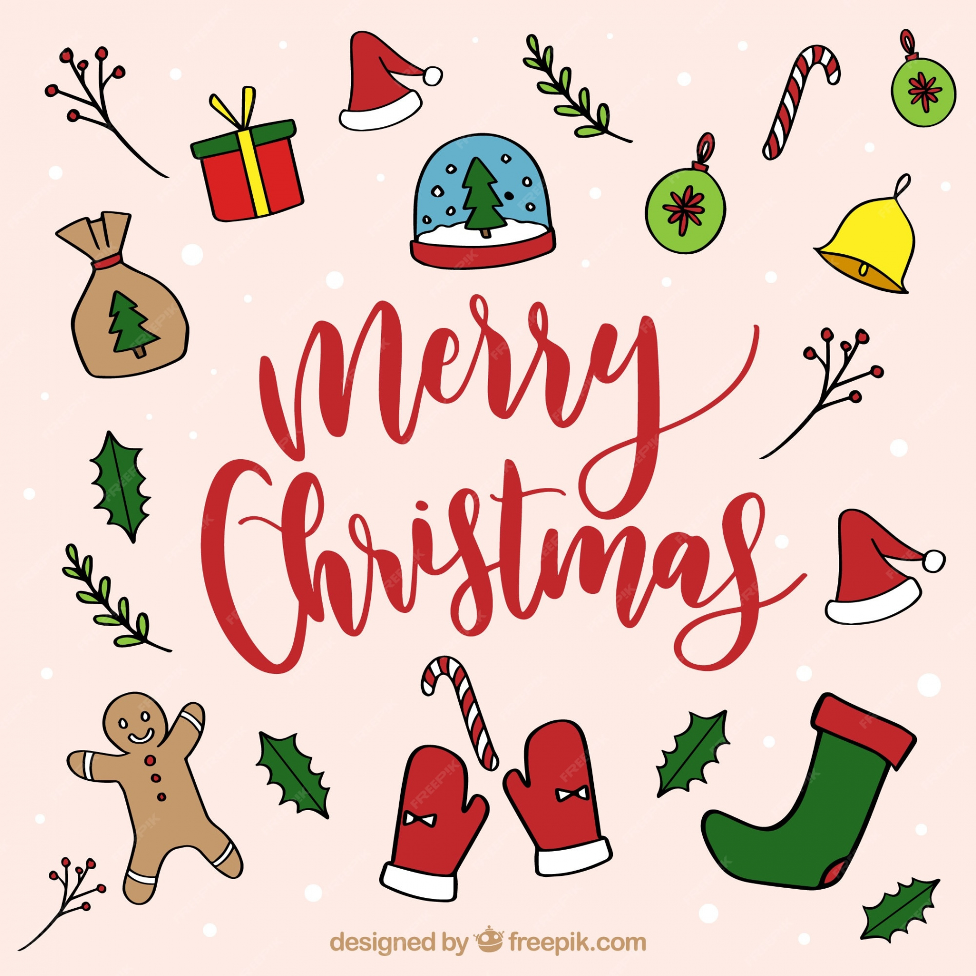 Free Vector  Cute christmas background