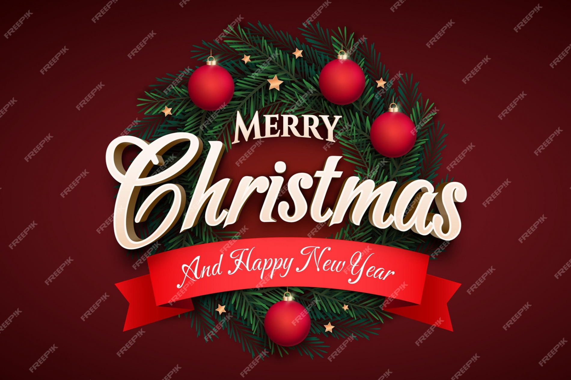 Free Vector  Merry christmas wallpaper design