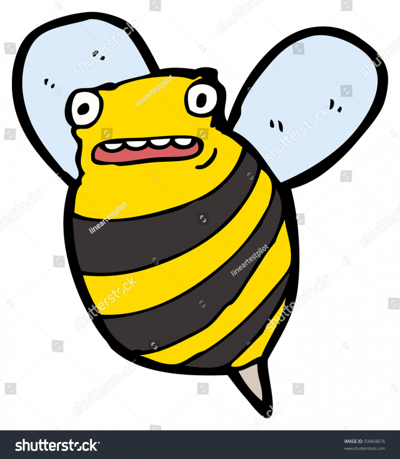 Funny Bee Cartoon Raster Version Stock Illustration