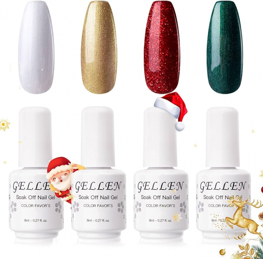 Gellen Gel Nail Polish Set -  Colors Christmas Holidays (Forest