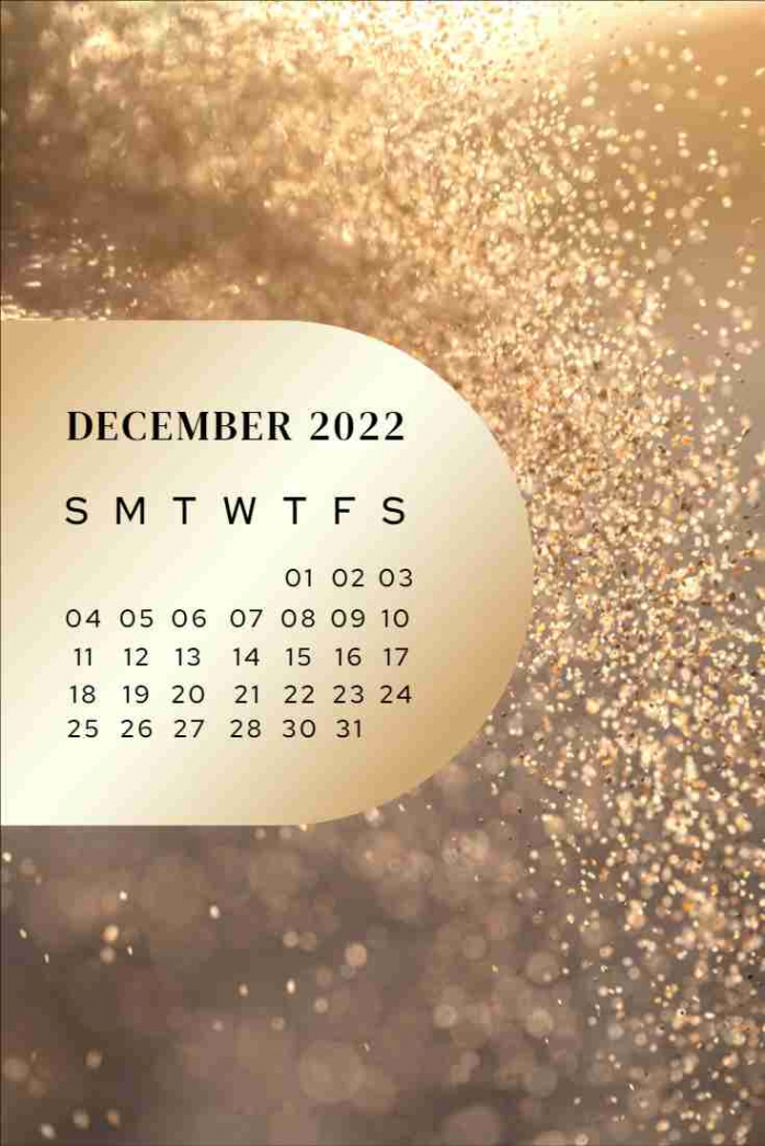 Golden December Calendar Design Templates