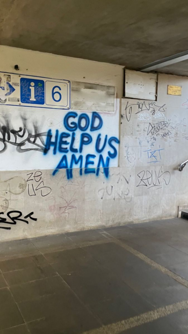 GRAFFITI “God Help Us Amen” Aestethic in   Graffiti quotes