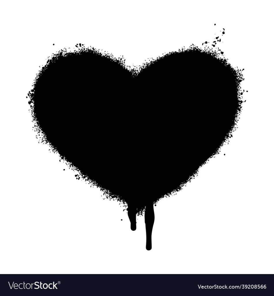 Graffiti heart icon sprayed isolated on white Vector Image