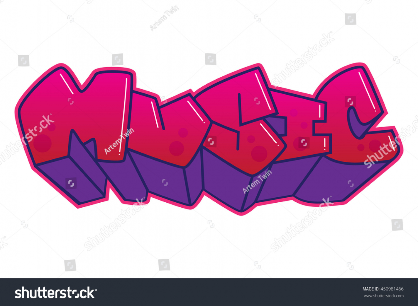 Graffiti Music Word Street Art Spray: Stock-Vektorgrafik