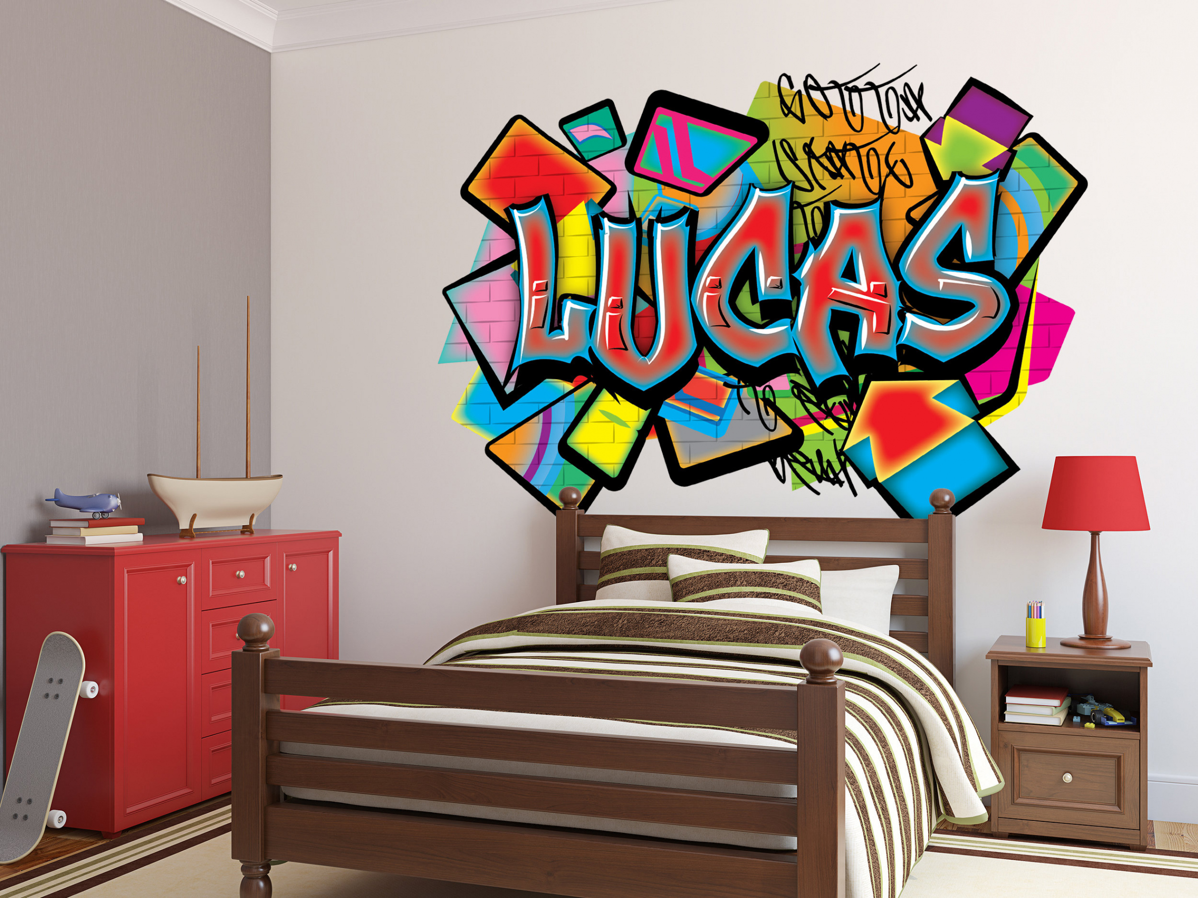 Graffiti Name Colorful Brick Wall Decal Custom Name Art - Etsy