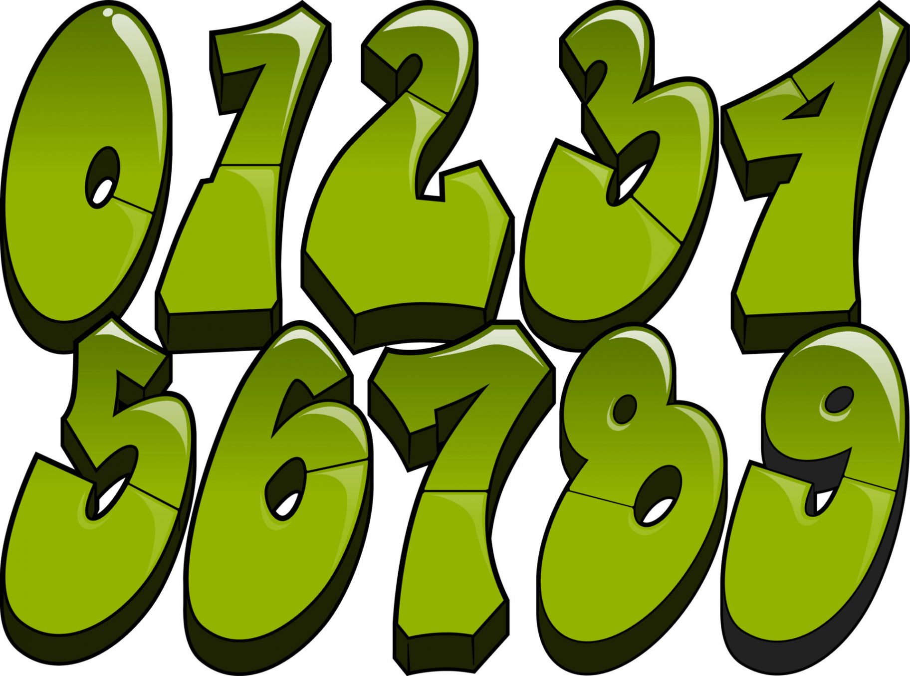 Graffiti Numbers In Graffiti Style  Vector Art at Vecteezy