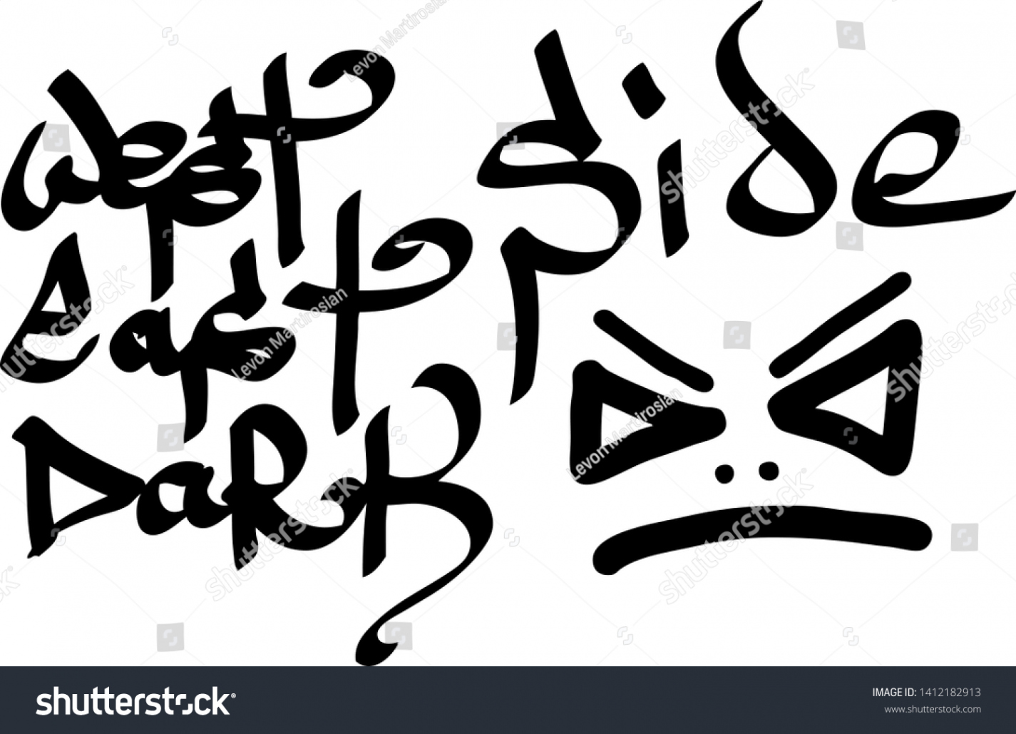 Graffiti Tag Inscription East Side West Stock Vector (Royalty Free