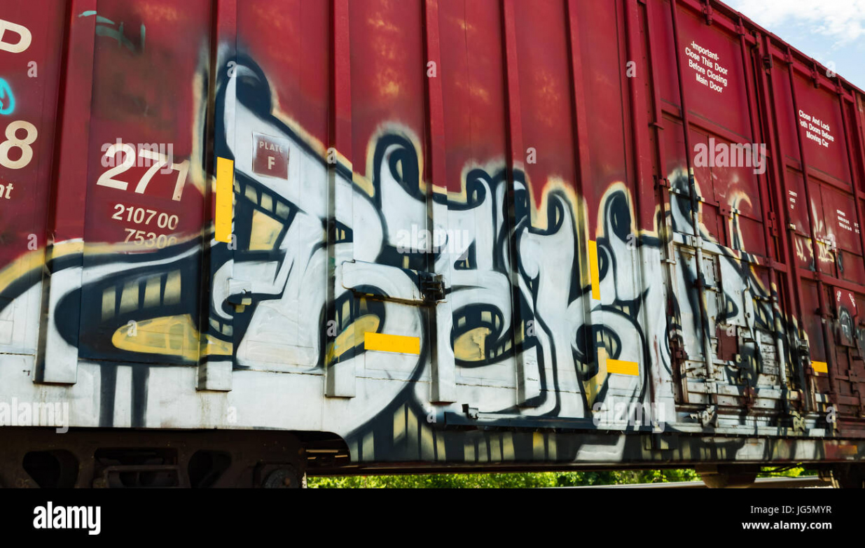 Graffiti train background hi-res stock photography and images - Alamy