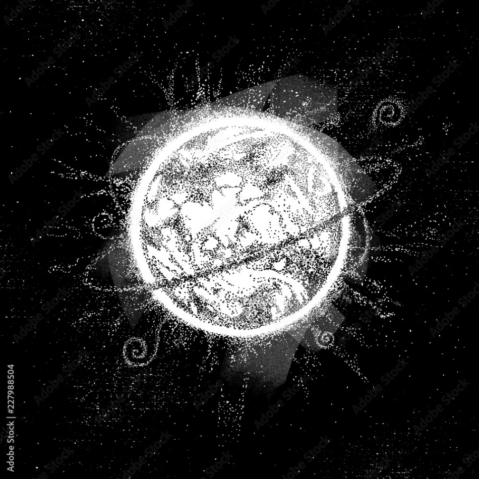 Graphic illustration with close up star. The Sun