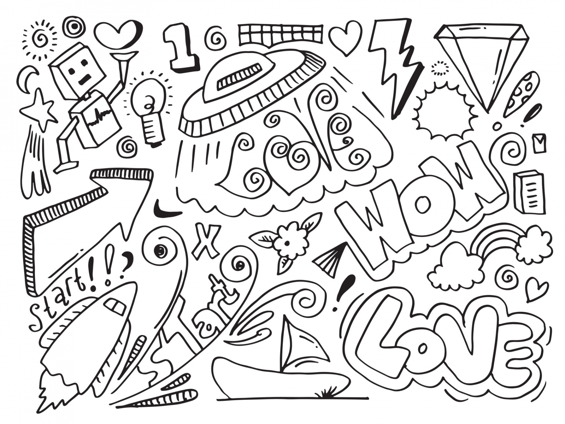 handgezeichnetes kreatives Kunstdoodle-Designkonzept