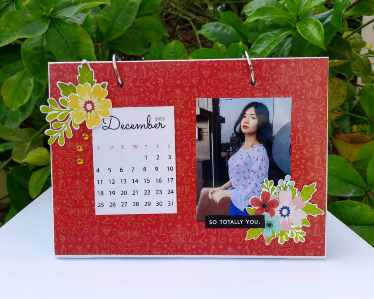 Handmade floral calendar