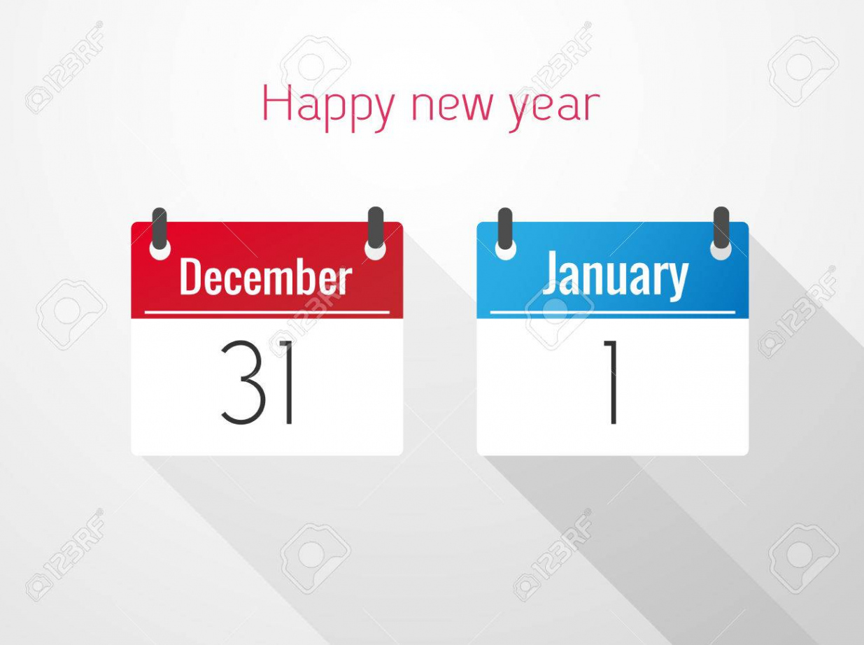 Happy New Year Calendar From  December To  January Royalty Free