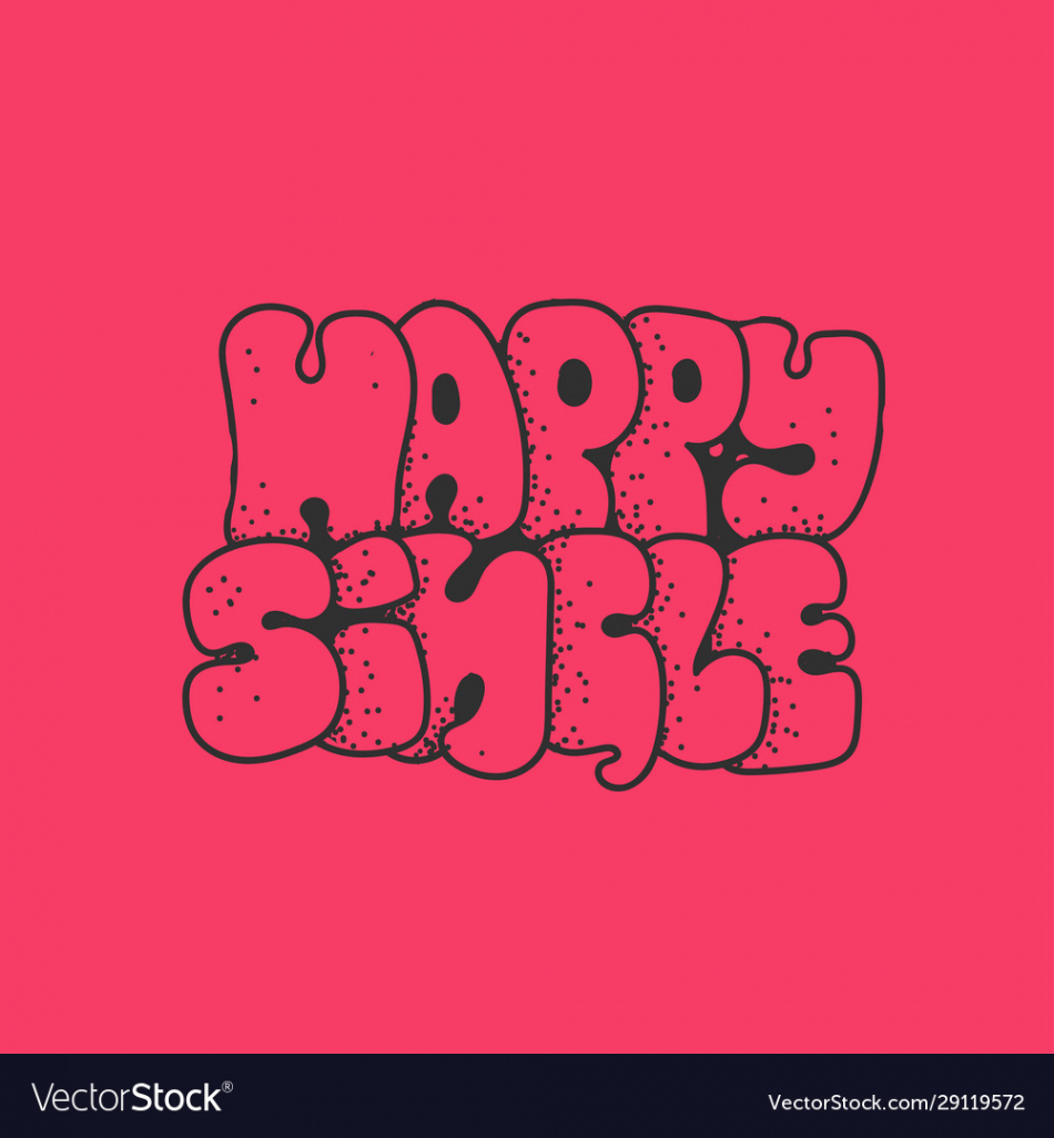 Happy single - doodle lettering quote graffiti Vector Image