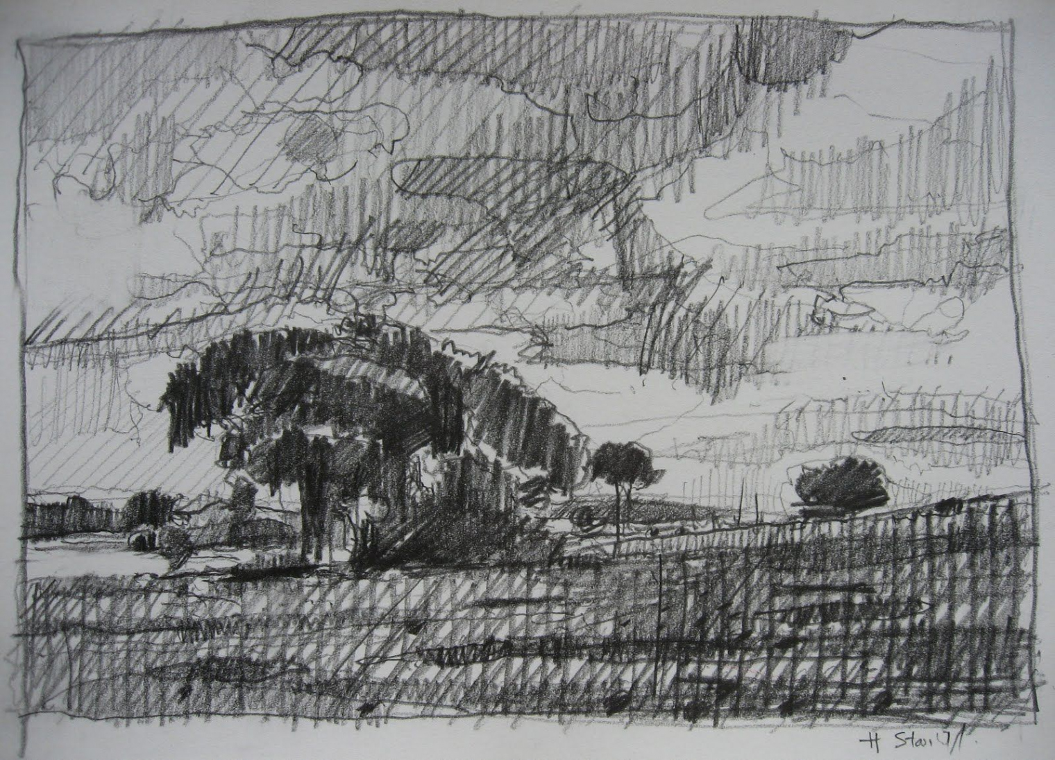 Harry Stooshinoff  Landscape drawings, Landscape sketch