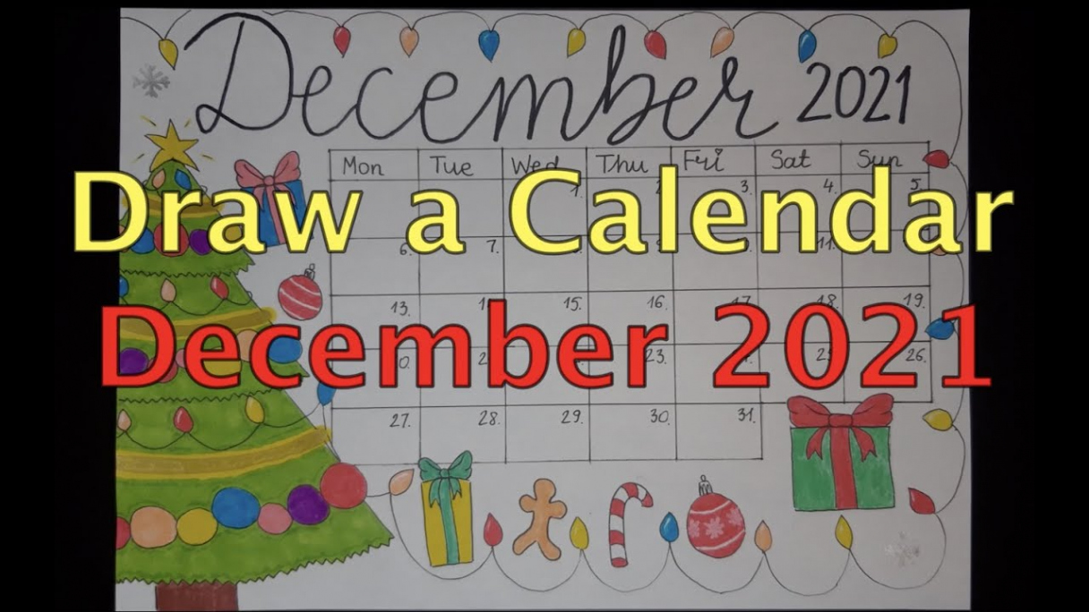 How to draw a calendar December  Easy Step by Step #calendar #December  #winter #Tree #DIY #