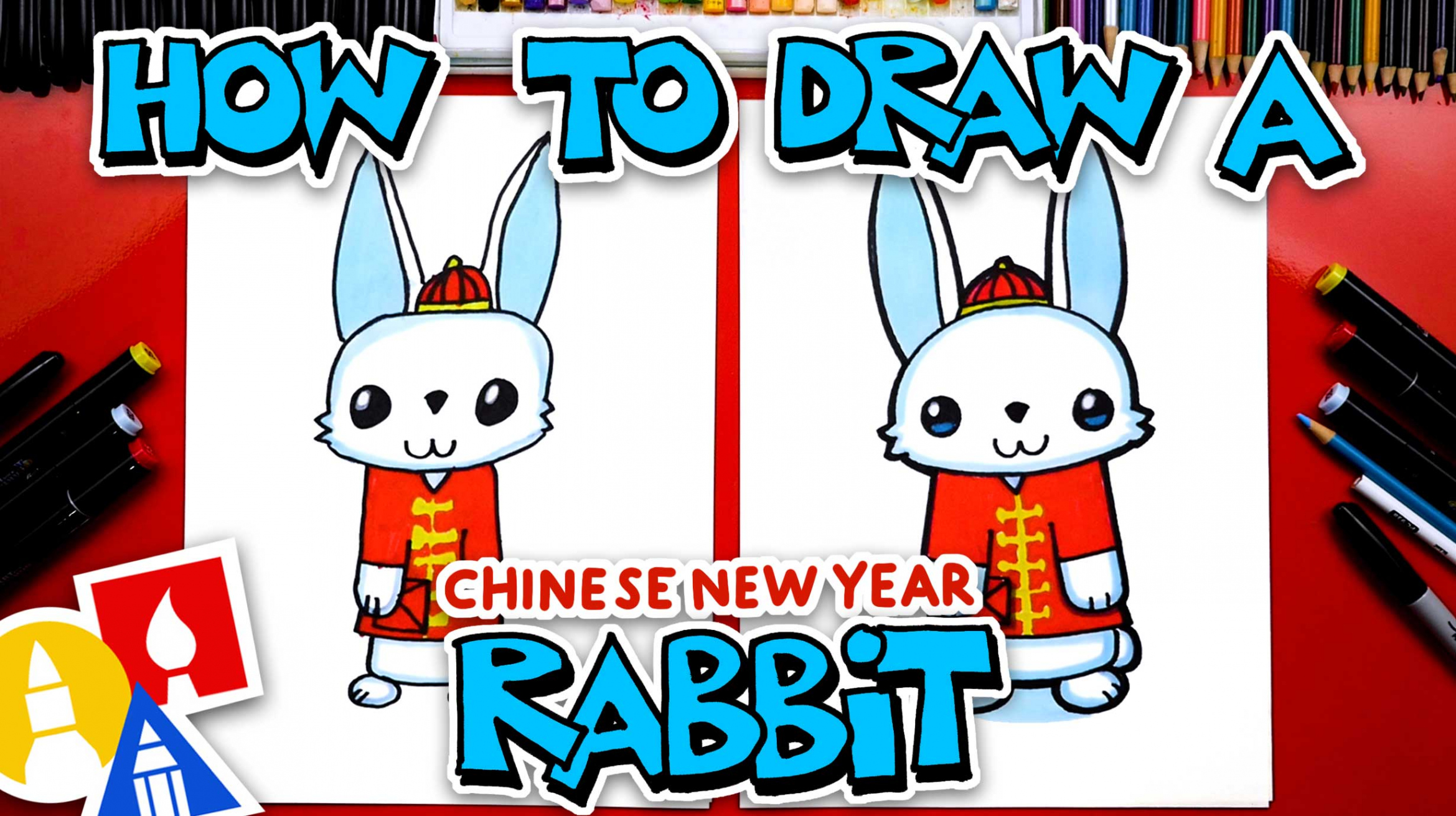 How To Draw A Chinese New Year Rabbit - Art For Kids Hub -