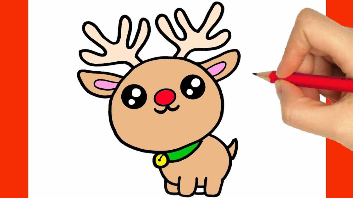 HOW TO DRAW A CHRISTMAS REINDEER - CHRISTMAS DRAWINGS