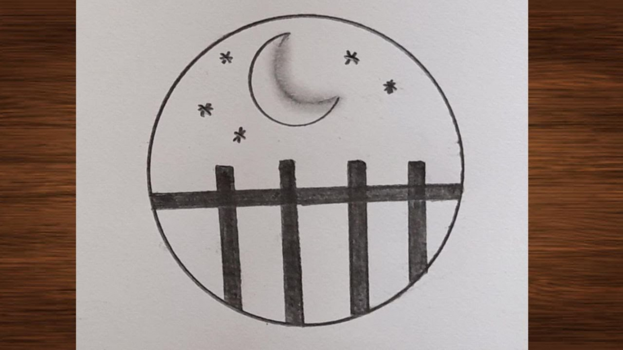 How to draw a Circle moon drawing  Easy drawing  @TamilNewArt