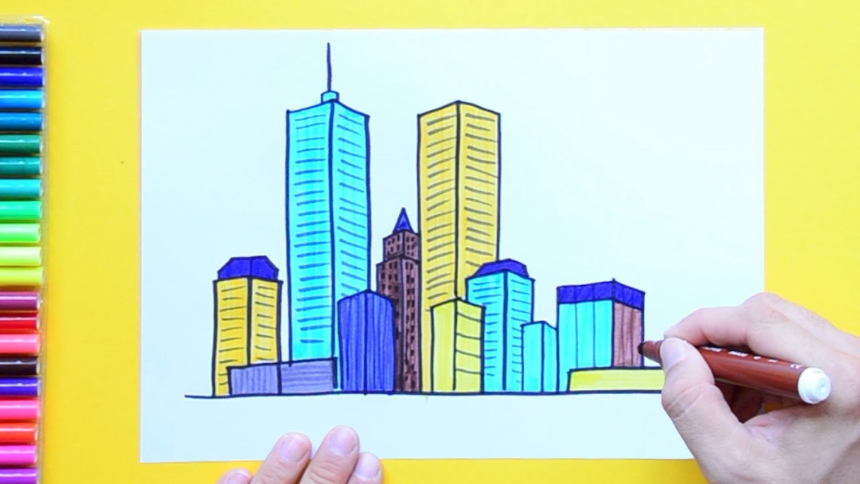 How to draw a City Skyline (New York)