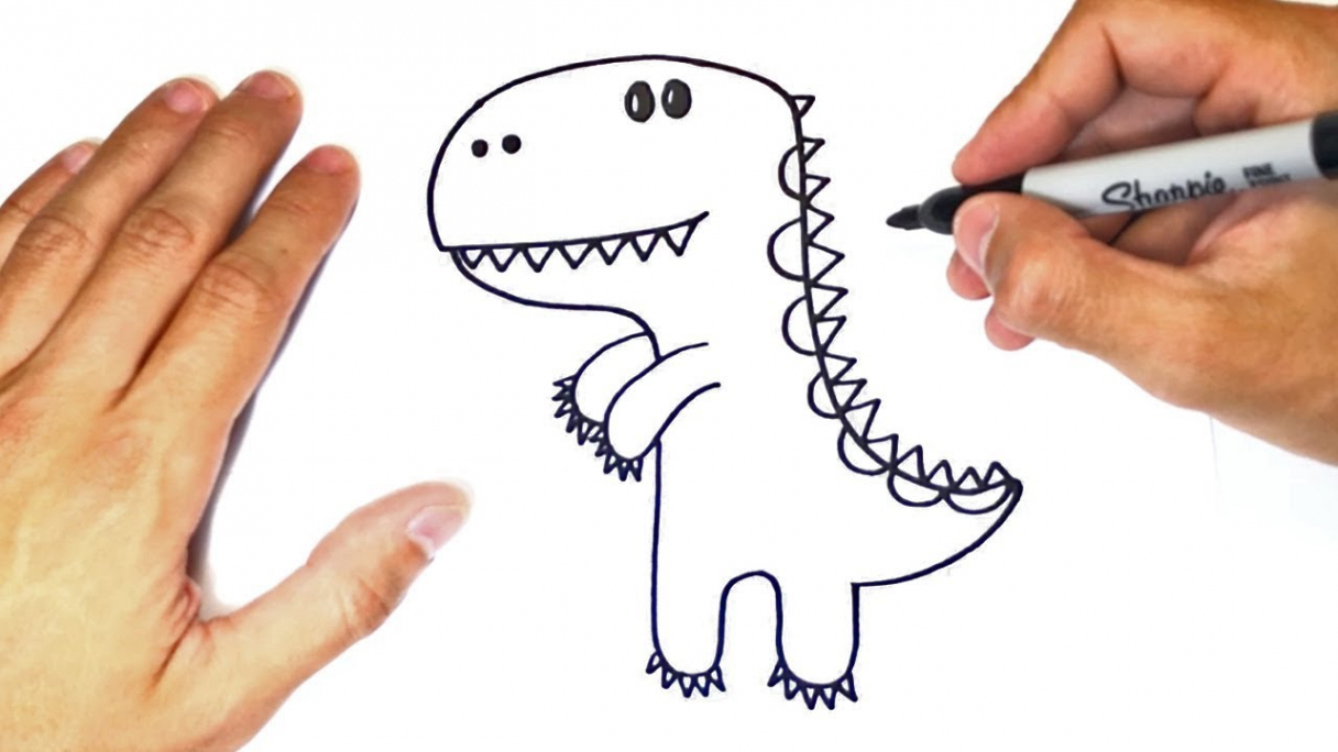 How to draw a Dinosaur for kids  Dinosaur Easy Draw Tutorial