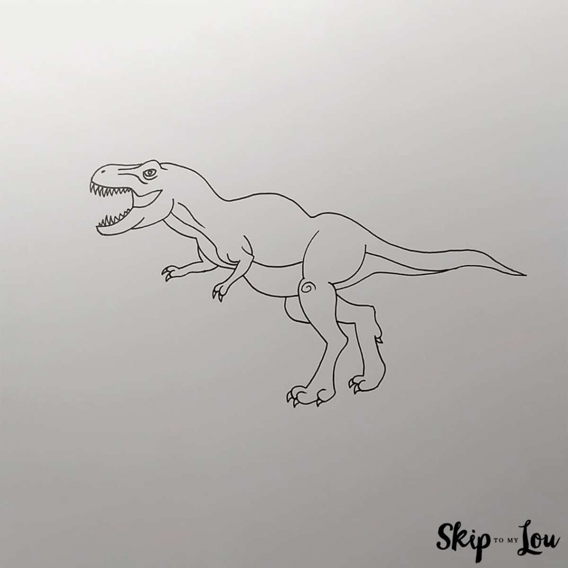 How to Draw a Dinosaur in  Easy Steps  Skip To My Lou