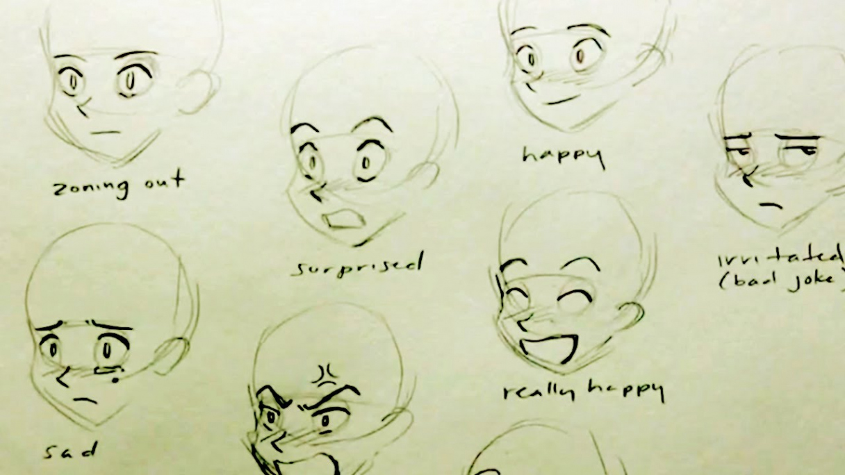 How to Draw a Manga Face:  Expressions