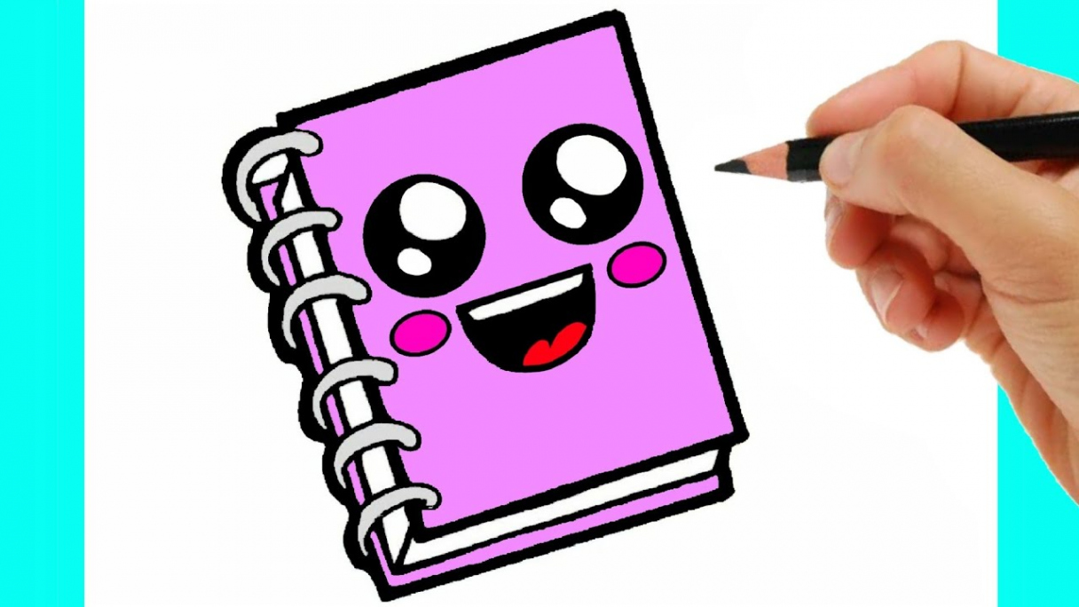 HOW TO DRAW A NOTEBOOK EASY STEP BY STEP - DRAWING AND COLORING A NOTEBOOK