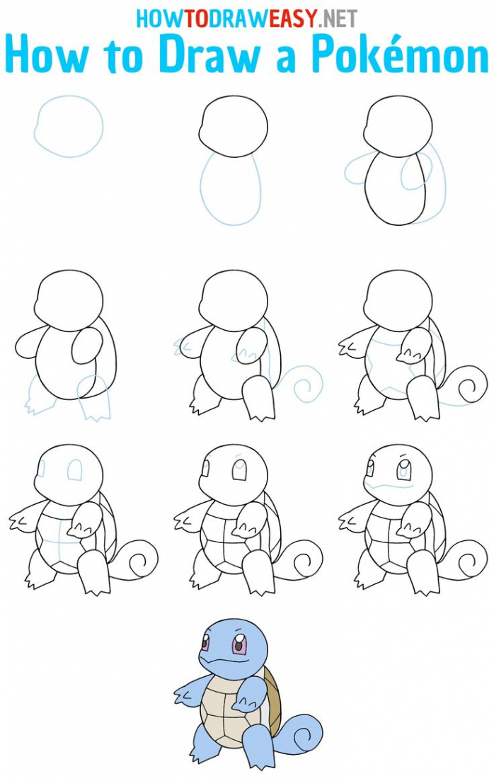 How to Draw a Pokemon Step by Step  Easy drawings, Pokemon