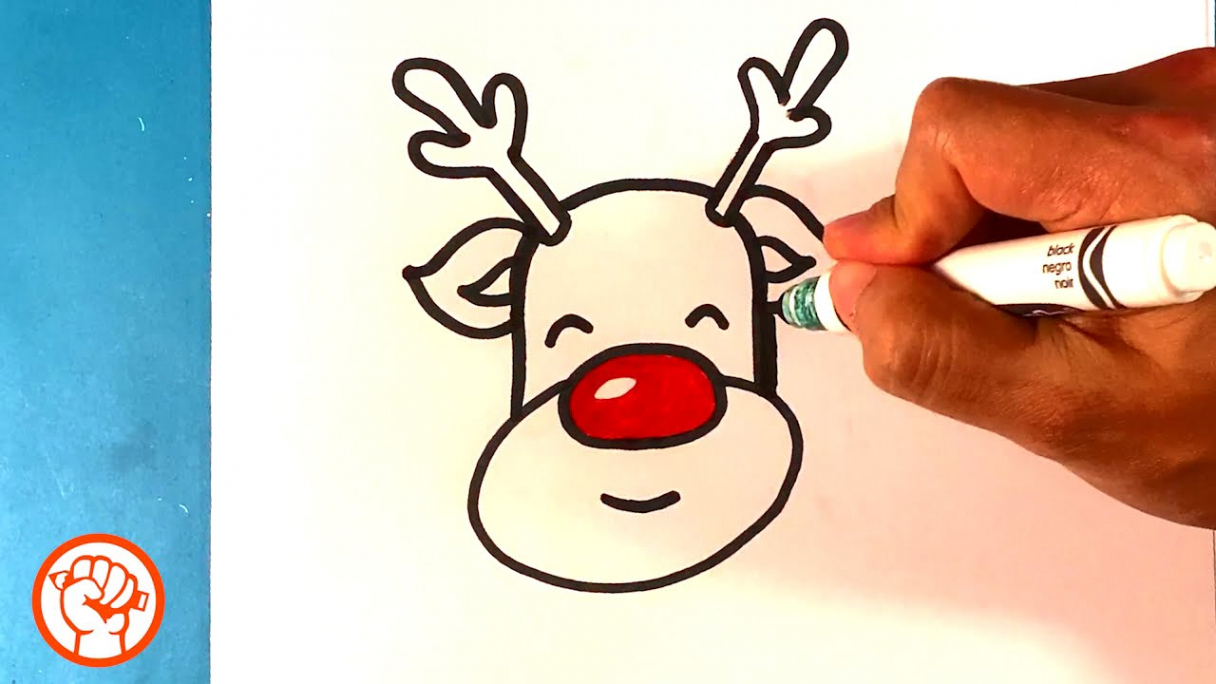 How to Draw a Rudolph the Reindeer - Christmas Drawing Lesson for Beginners