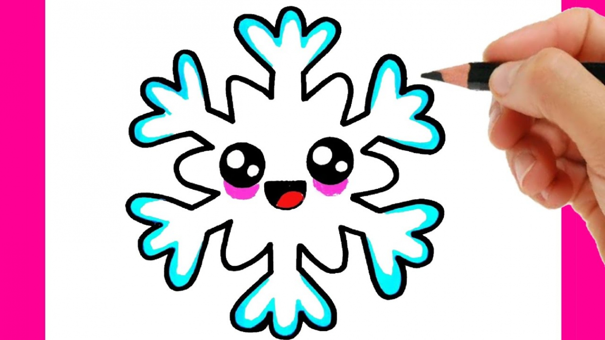 HOW TO DRAW A SNOWFLAKE - DRAWING AND COLORING A SNOWFLAKE EASY STEP BY STEP