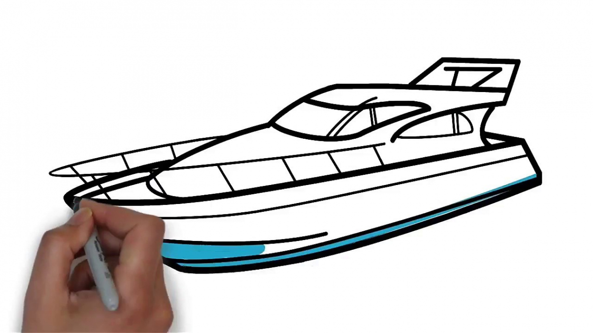 How to Draw a Yacht step by step Easy Drawing Lessons for Kids