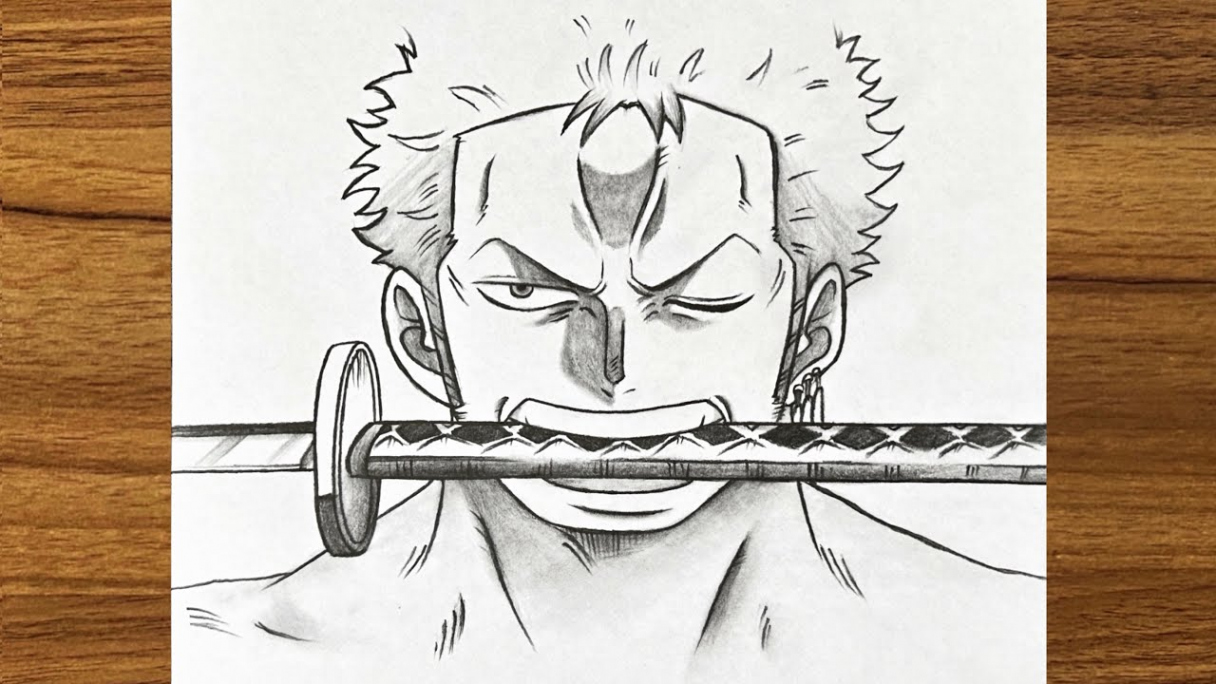 How to draw anime character for beginners  How to draw Zoro Roronoa [ ONE  PIECE ]