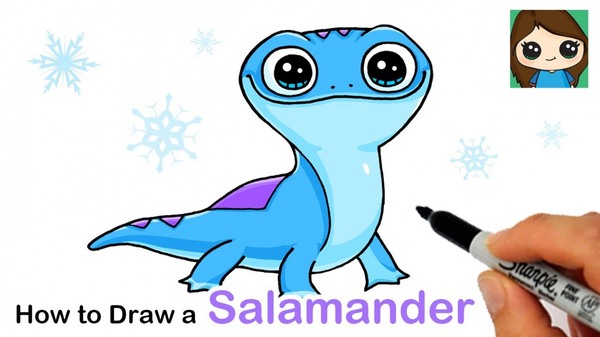 How to Draw Bruni the Fire Salamander  Disney Frozen