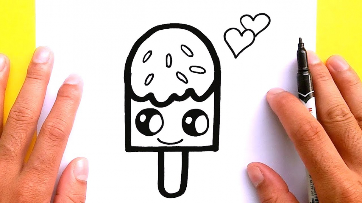 How to draw cute Ice cream for Valentine