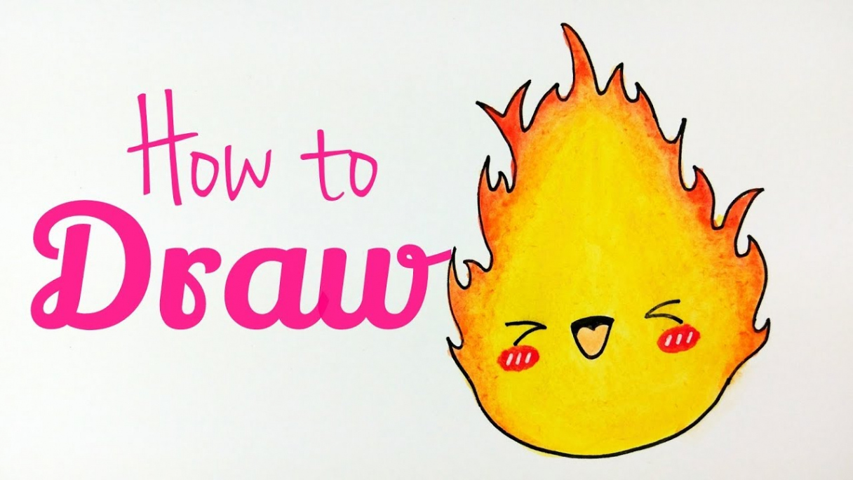 HOW TO DRAW FIRE  Fire Drawing Tutorial For Beginner 🔥 ( Easy & Cute )