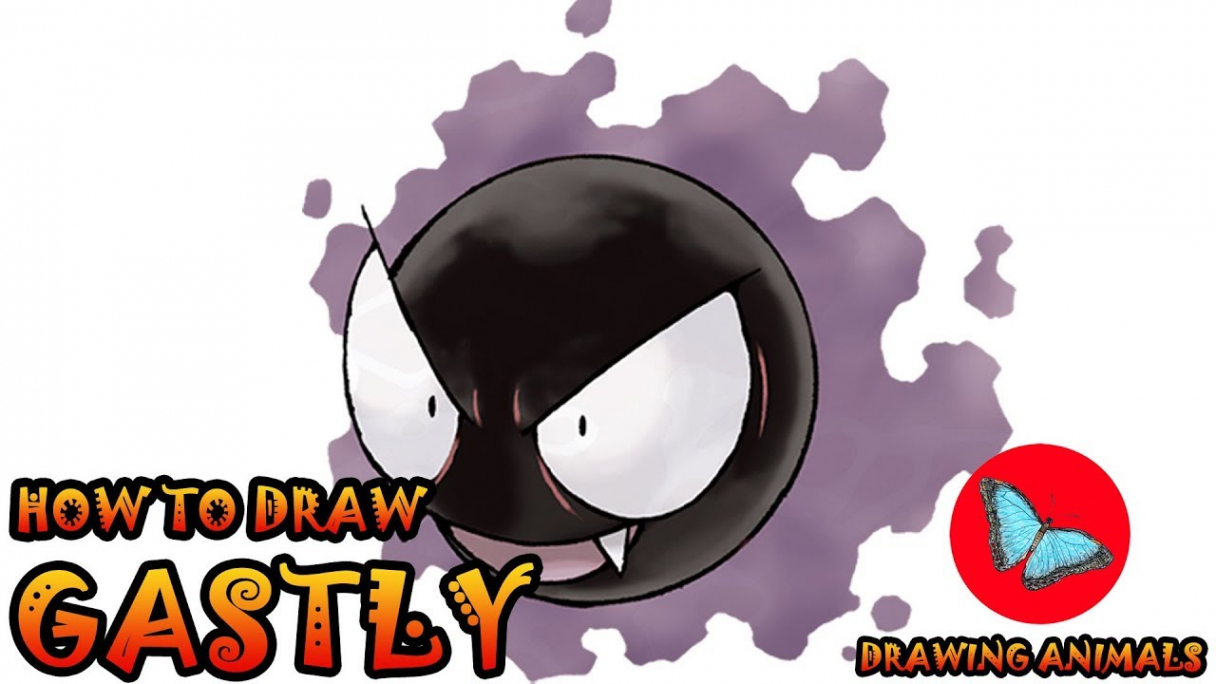 How To Draw Gastly Pokemon  Drawing Animals