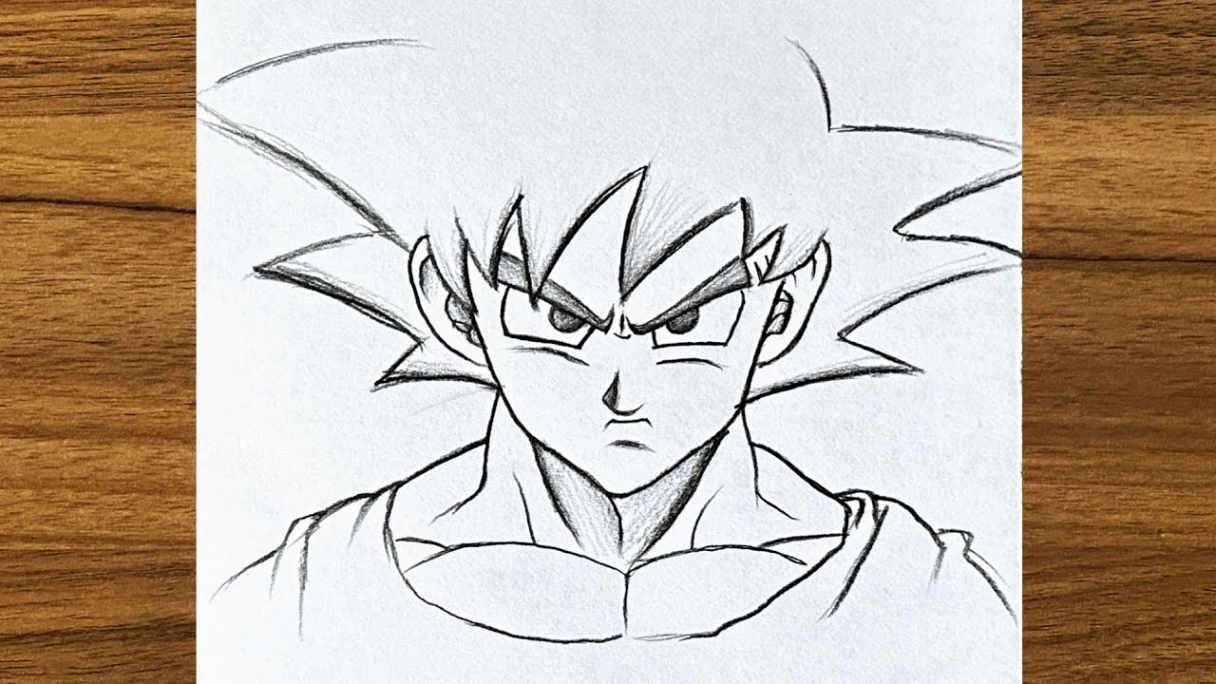 How to draw Goku step by step  Easy drawing ideas for beginners   Beginners drawing