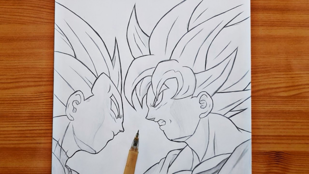 How to draw Goku vs Vegeta  Goku and Vegeta step by step  easy tutorial