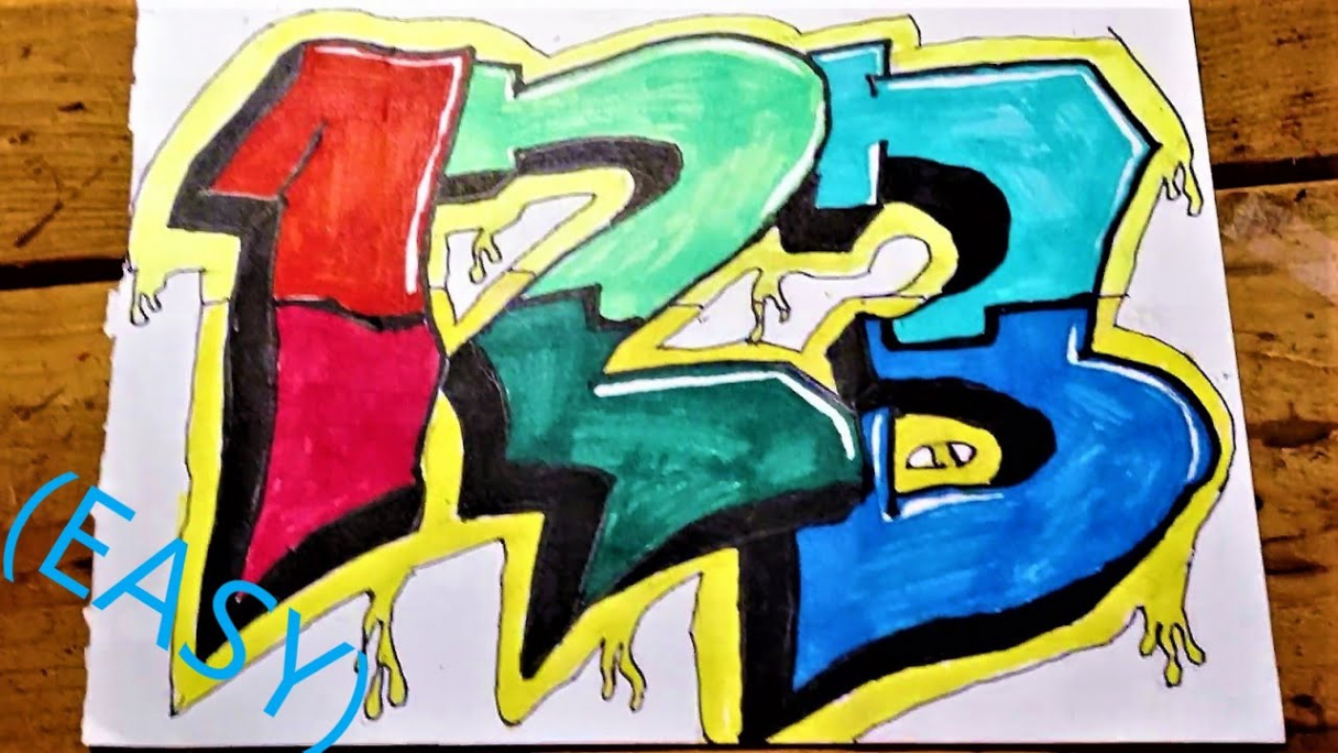 How to Draw Graffiti Numbers