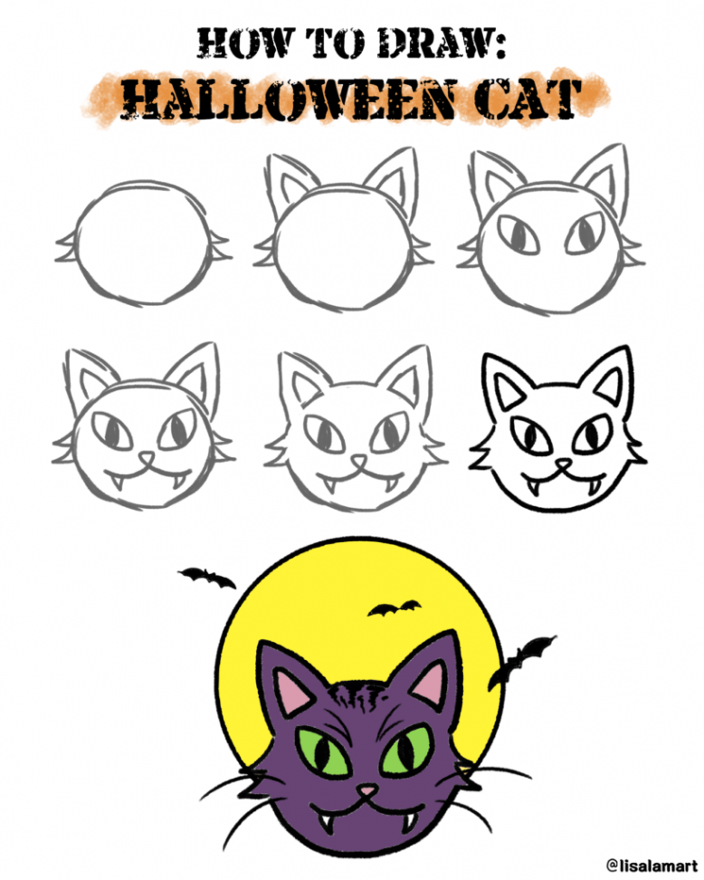 How To Draw: Halloween Cat  SCYAP