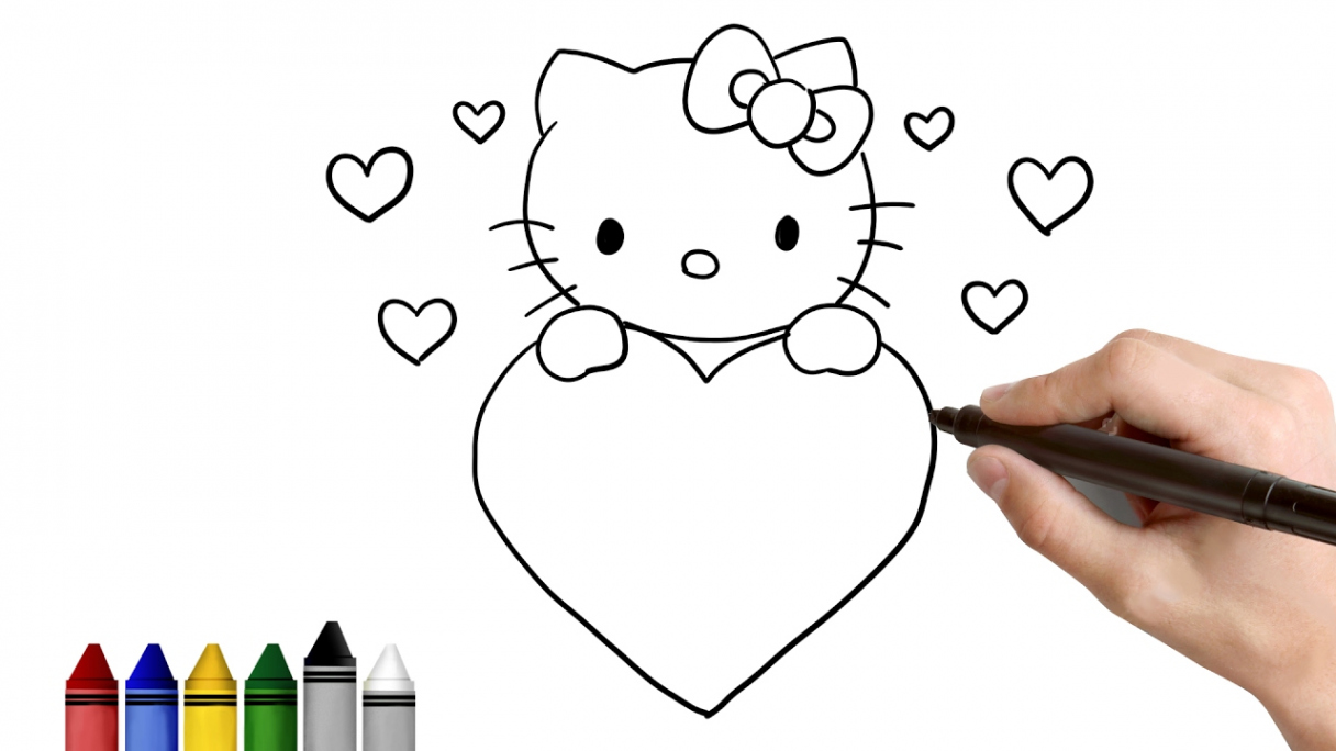 How to Draw Hello Kitty for Valentine