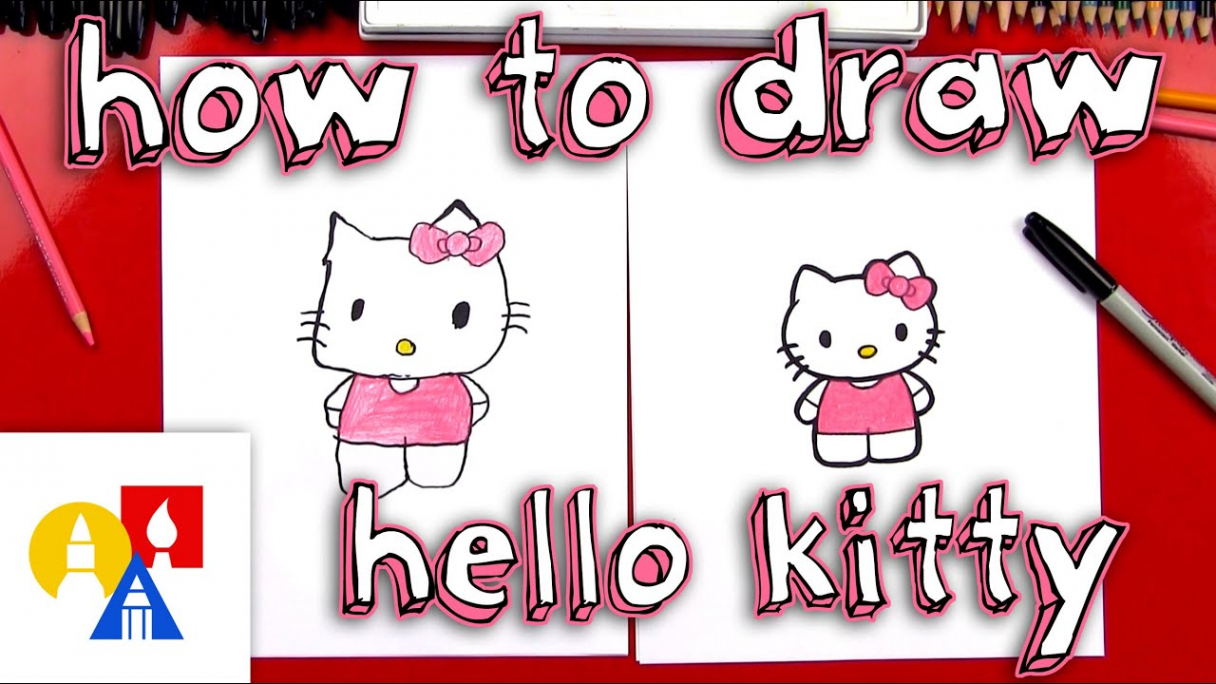 How To Draw Hello Kitty (New Lesson With Color)