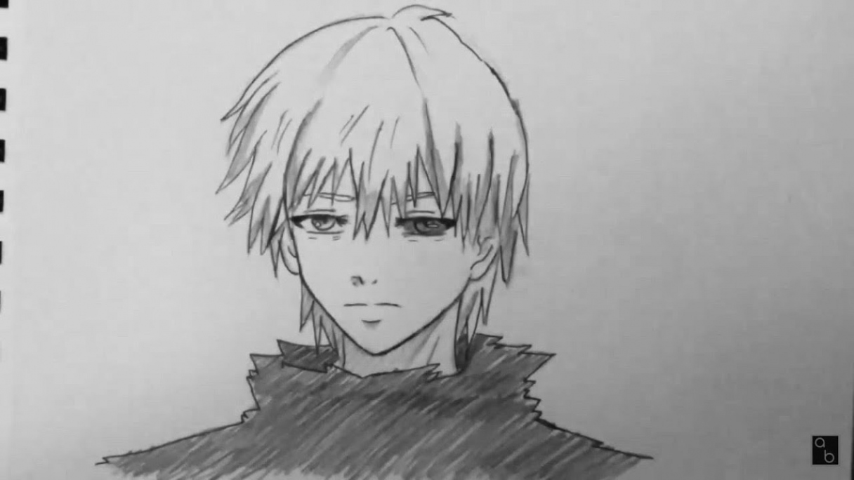 How to draw Ken Kaneki from Tokyo Ghoul step by step easy!