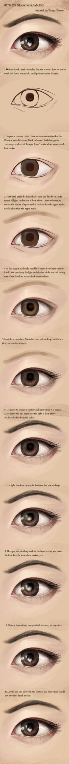 How To Draw Korean Eye  Eye sketch, Eye drawing, Eye art