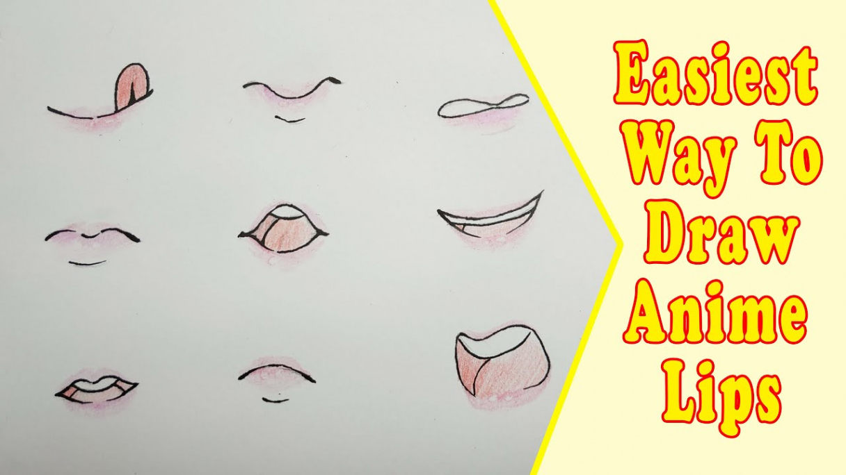 HOW TO DRAW LIPS EASY  DRAWING ANIME LIPS