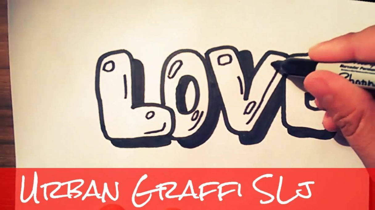 how to draw love in bubble letters como dibujar love en graffiti