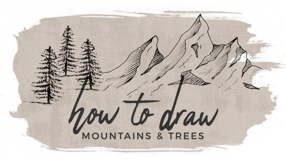 How to Draw Mountains and Trees  Doodle with me!